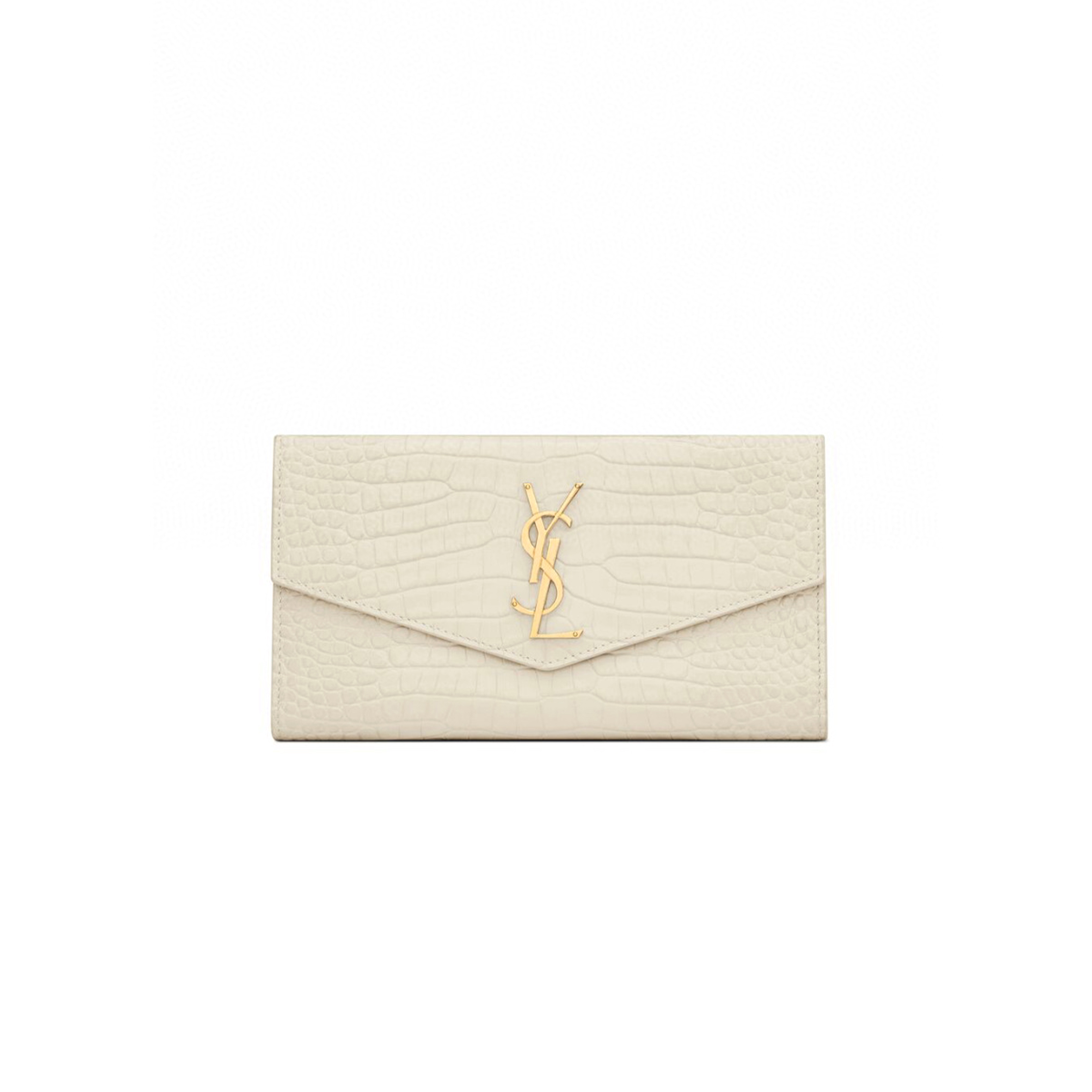 YSL UPTOWN POUCH IN CROCODILE-EMBOSSED SHINY LEATHER 582124DND1J9207 (21.5*12*2.5cm)